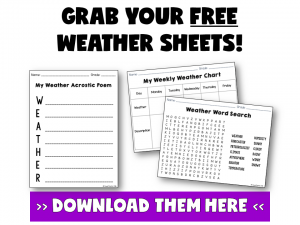 10 MATH AND SCIENCE ACTIVITIES TO PREVENT SUMMER SLIDE BY JEWEL PASTOR | As a teacher, you can recommend these activities to parents or do them with your own kids. Plus grab these FREE weather worksheets just for you.