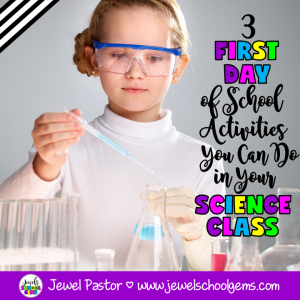 3 First Day of School Activities That You Can Do in Your Science Class by Jewel Pastor | Read about three first day of school activities for your science class, grab an all about me freebie, and have a chance to win a $25 TpT gift card!