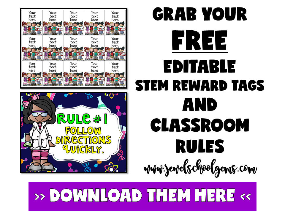 5 BEHAVIOR MANAGEMENT STRATEGIES FOR THE STEM CLASSROOM (OR ANY CLASSROOM FOR THAT MATTER) | BY JEWEL PASTOR OF WWW.JEWELSCHOOLGEMS.COM | Struggling with behavior management? Here are 5 strategies that you'll find really helpful in the STEM classroom (or any classroom!). Freebies inside!